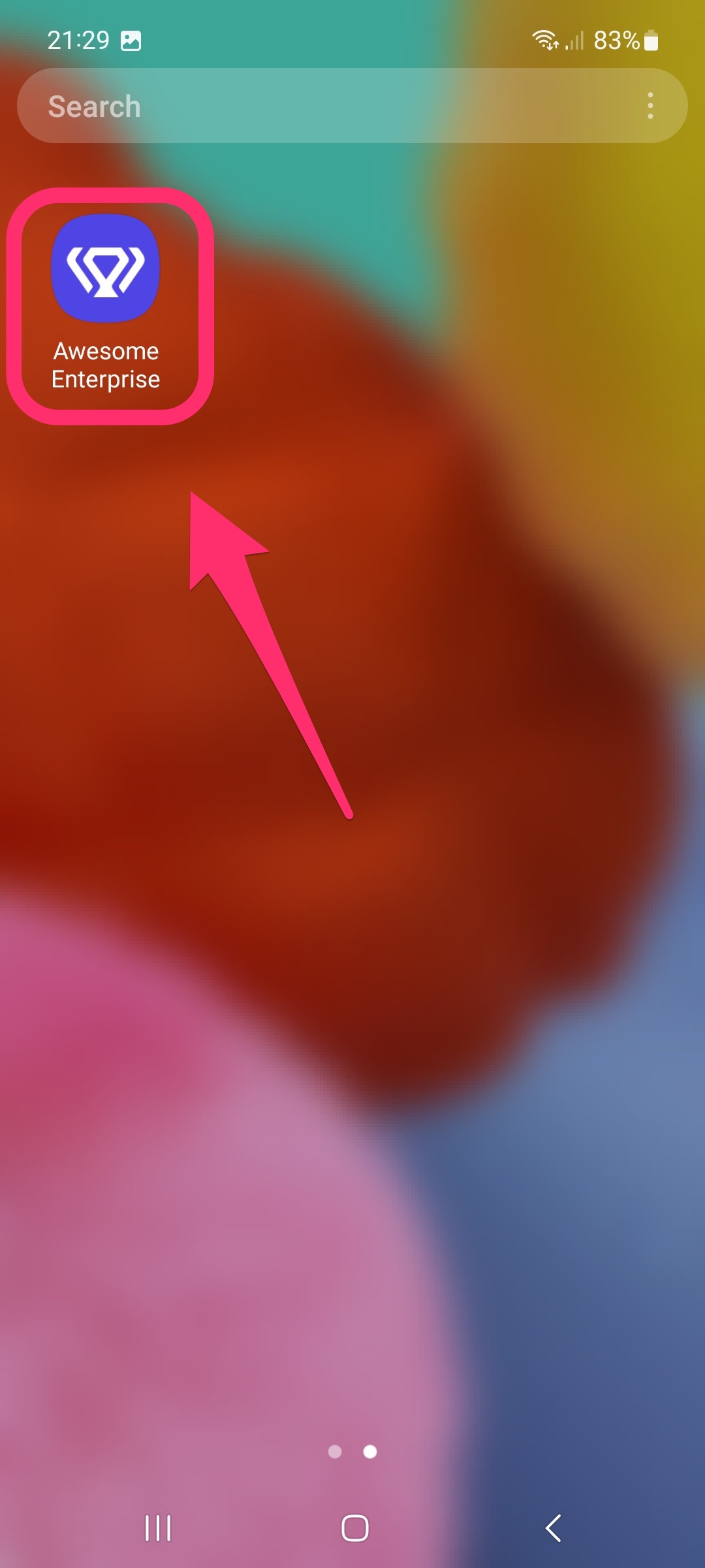 Installiertes App-Symbol auf dem Android-Startbildschirm